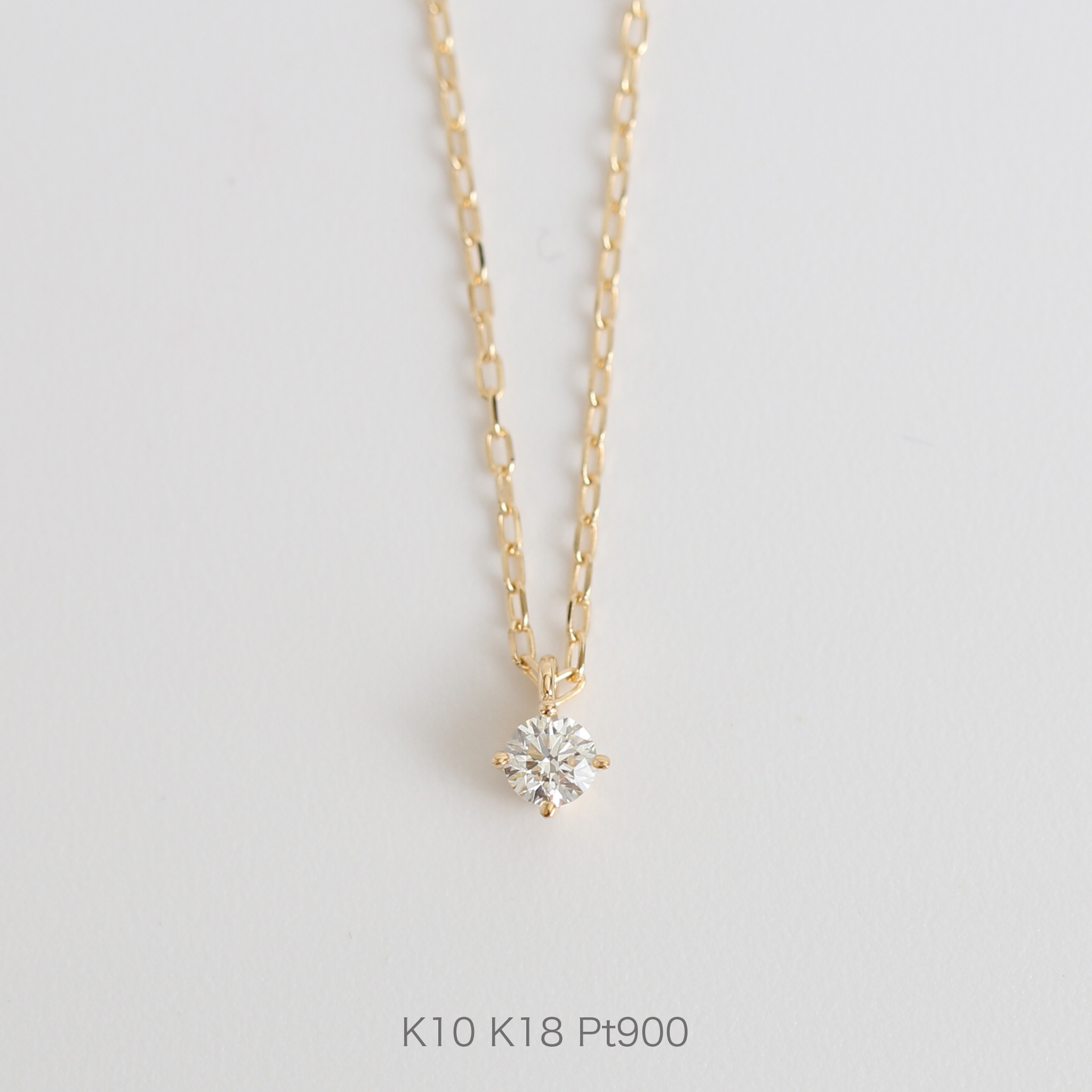 楽天市場】【Ortina Necklace 0.10ct】 K10/K18/Pt900 一粒ダイヤ