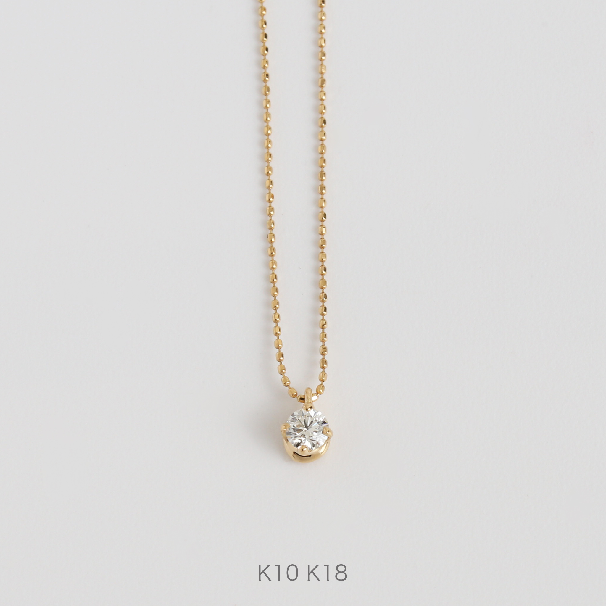 楽天市場】【Bersa Necklace 0.15ct】 K10/K18 一粒ダイヤ ネックレス