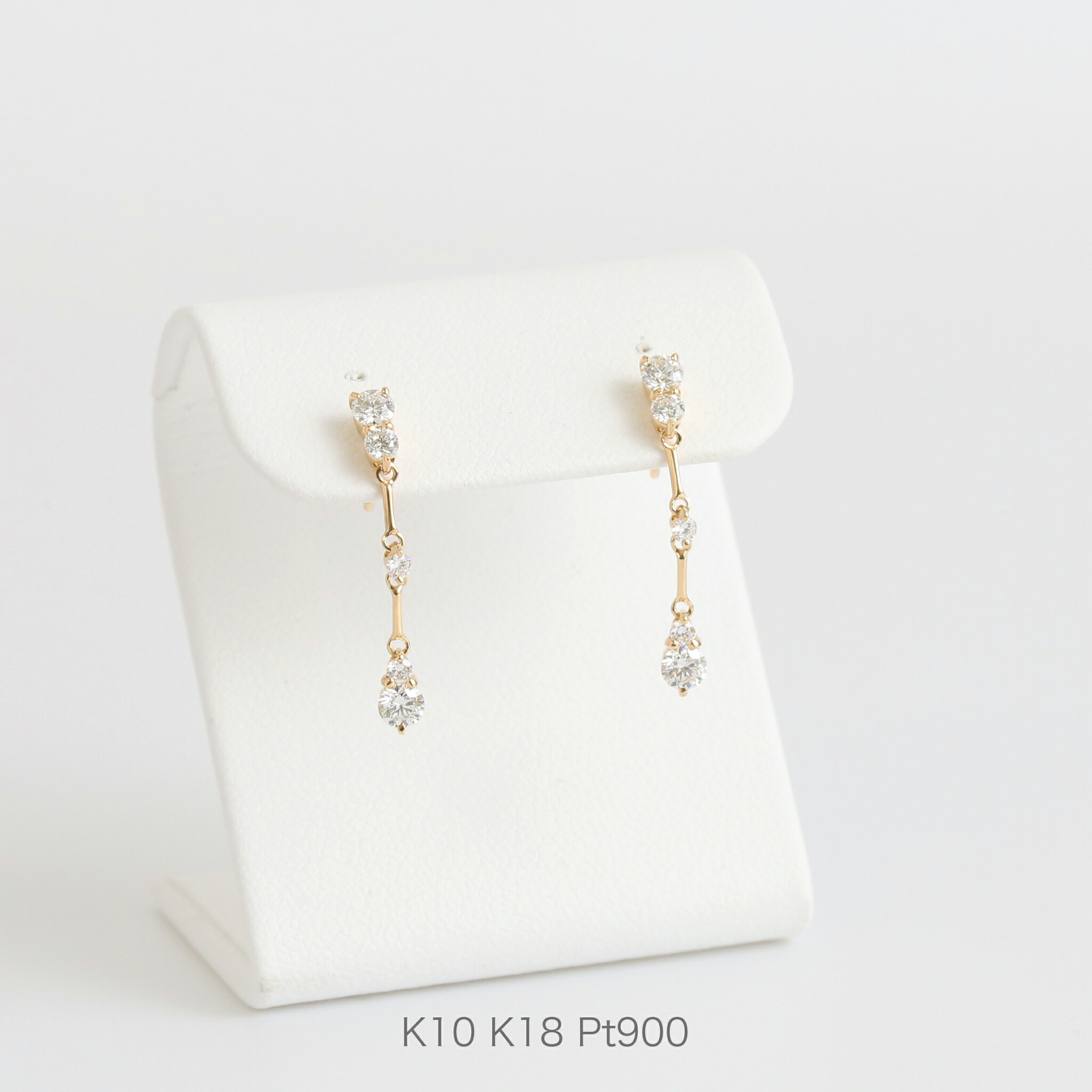 ご予約品K18ピアスセットとK10ネックレスK10リング 楽天市場】【Princess Pierce】 K10/K18/Pt900 一粒 プリンセス