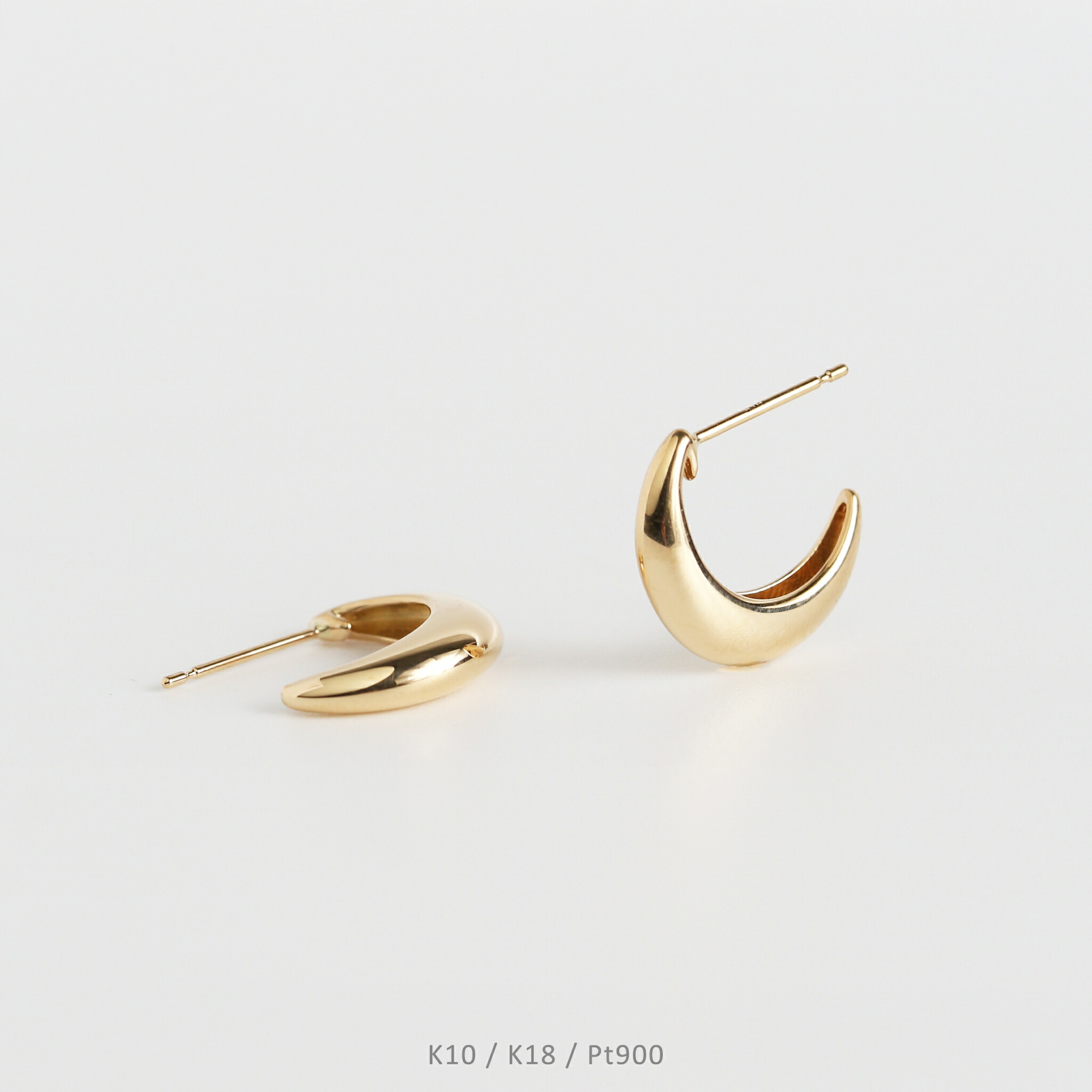 【Classic Hoop Pierce | Slim】 K10/K18/Pt900 地金 ピアス スタッドピアス 10金 10k 18金 18k pt900 イエローゴールド ピンクゴールド ホワイトゴールド プラチナ レディース 両耳 プレゼント ギフト|AVARON