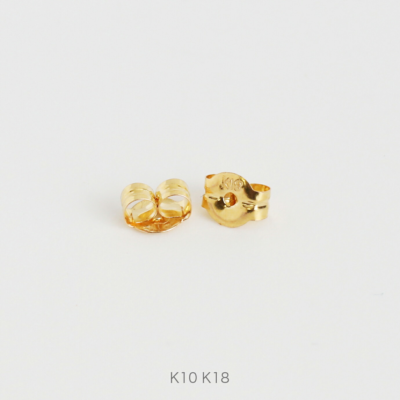 楽天市場】K10/K18 シリコン付 ピアスキャッチ 1ペア 両耳分