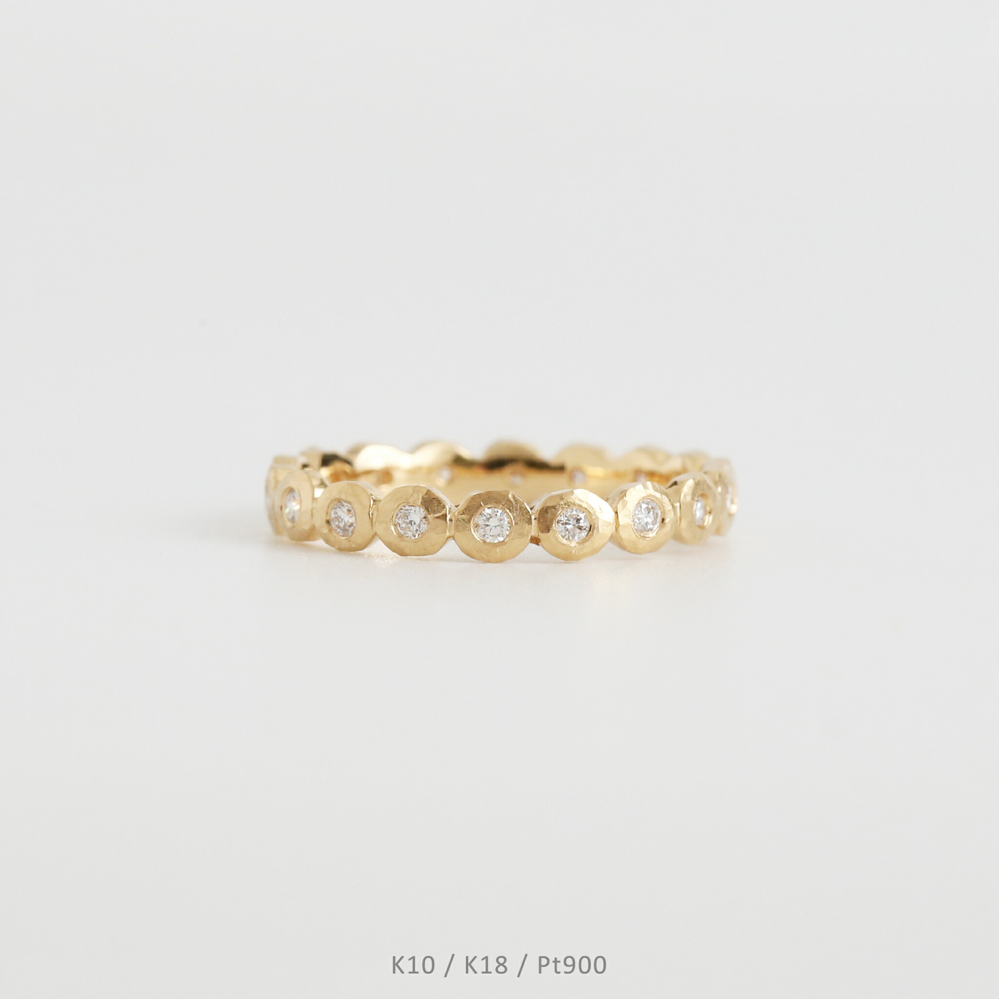 【Fiera Diamond Ring】 K10/K18/Pt900 ダイヤモンド つち目 フルエタニティ リング 指輪 k18 18金 18k k10 10金 10k pt900 イエローゴールド ピンクゴールド ホワイトゴールド プラチナ レディース ハンマー フルエタ 号 プレゼント ギフト