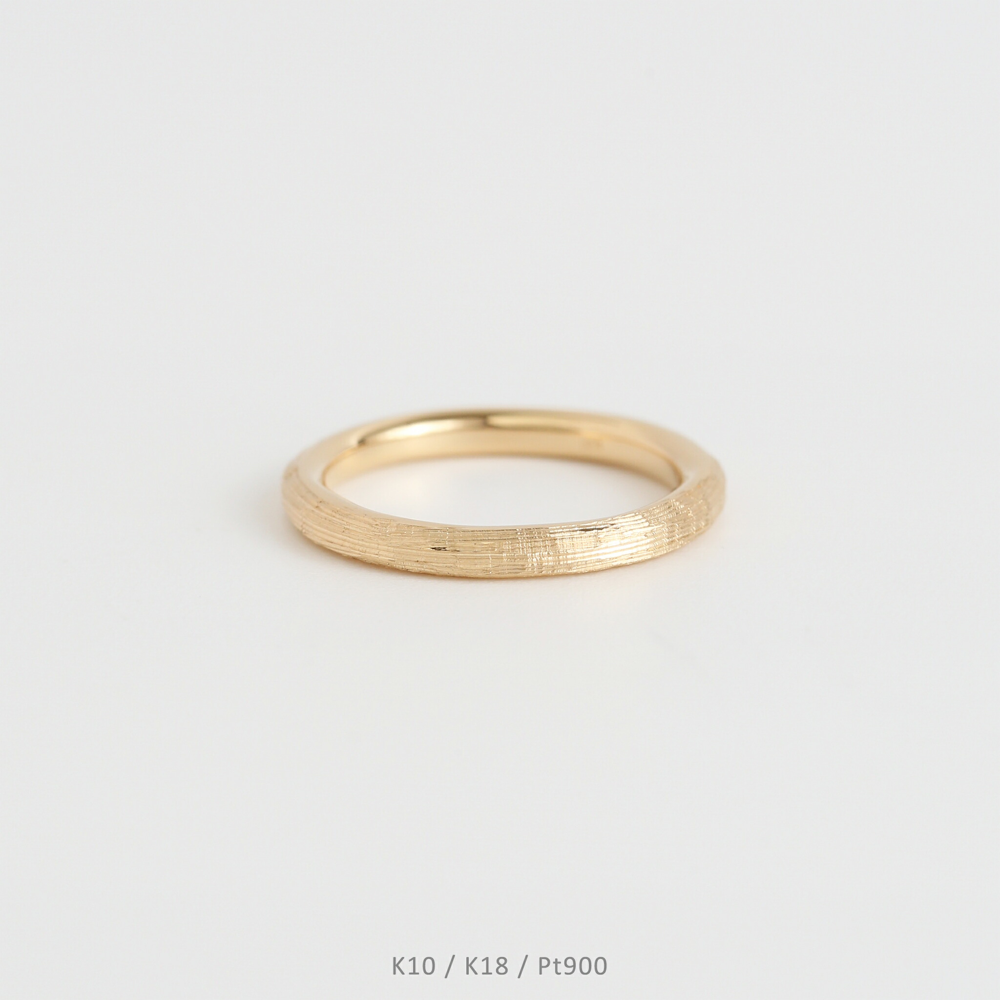 【Valentino Ring S】 K10/K18/Pt900 ヘアライン 地金 リング 指輪 結婚指輪 マリッジリング ペア レディース 10金 10k k10 18金 18k k18 pt900 イエローゴールド ピンクゴールド ホワイトゴールド プラチナ サイズ 号 プレゼント ギフト