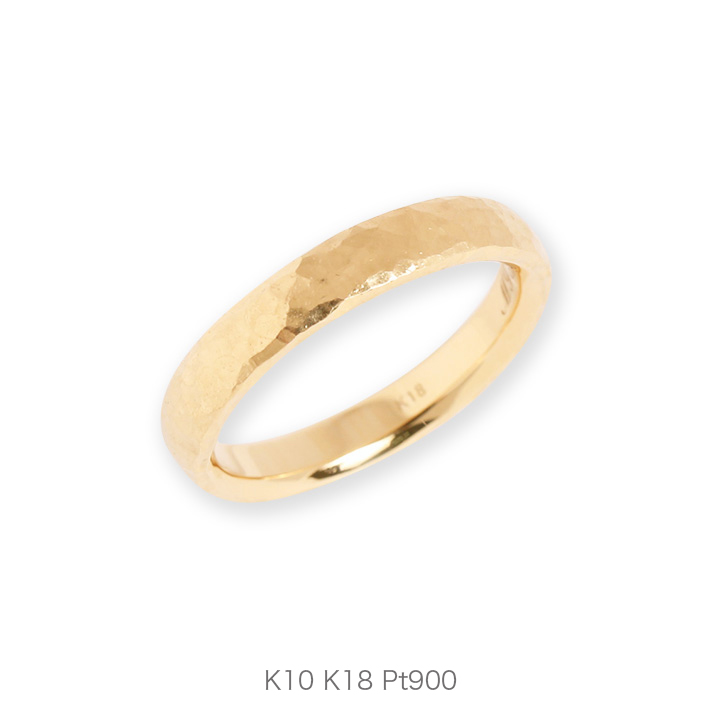 【楽天市場】【Nude Hammer Ring】 K10/K18/Pt900 つち目 地金 