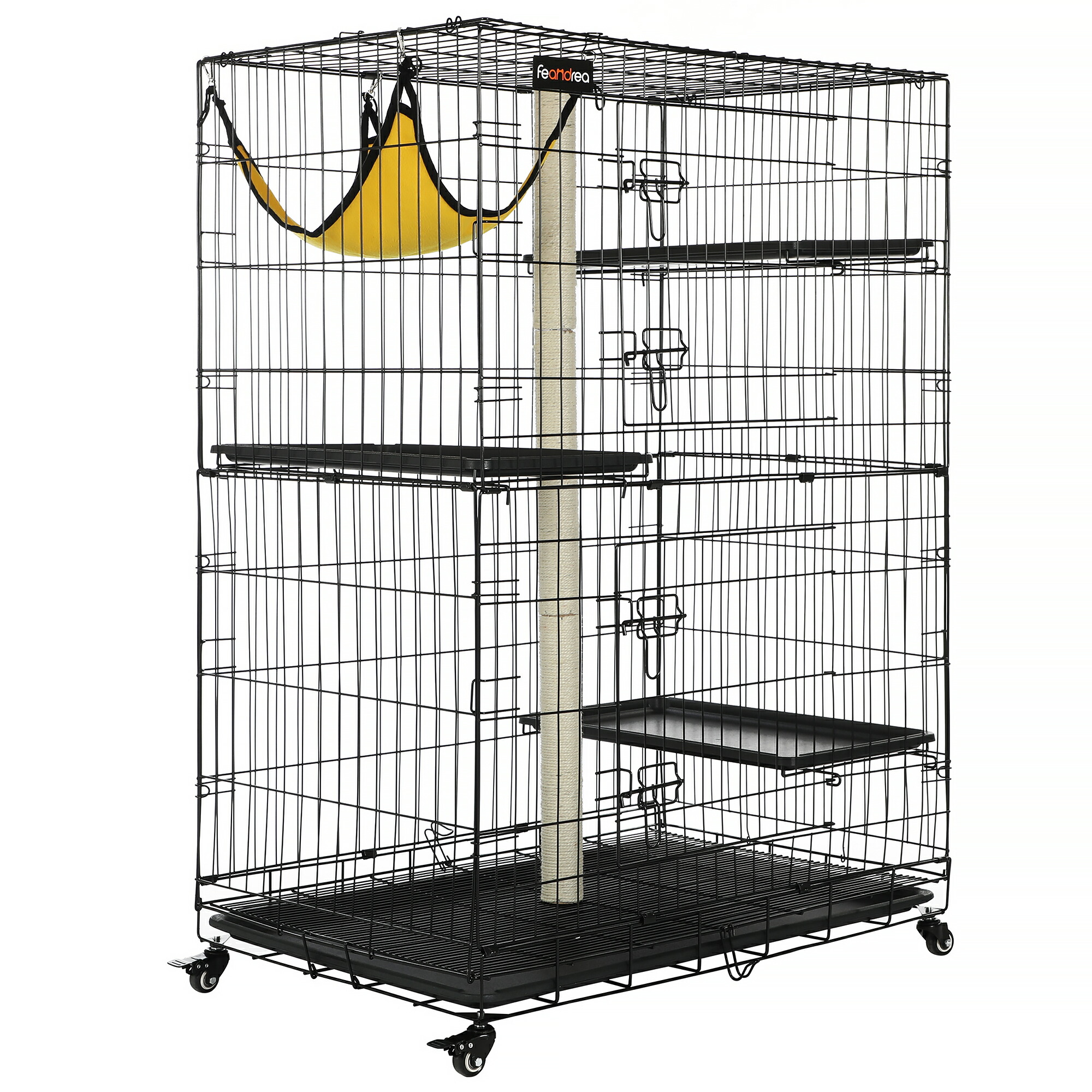 楽天市場】Amazonベーシック 折り畳み式 猫用ケージ 大型 3階層 91L x