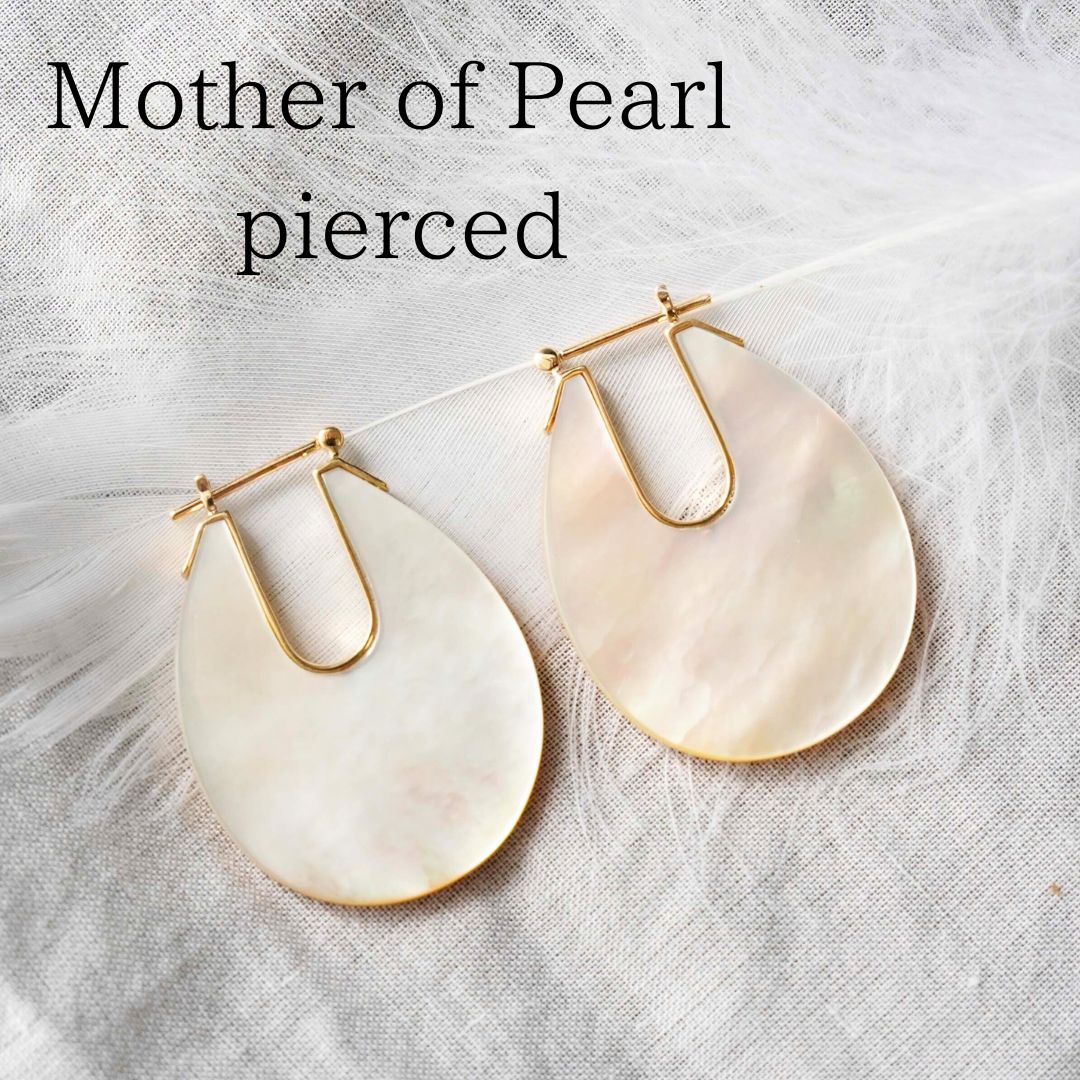 楽天市場】K18YG 白蝶貝 半円ピアス18金 白蝶貝ピアス k18 半球