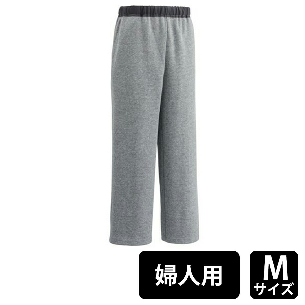 ケアファッション おしりスルッとニットパンツ 女性用 ライトグレー Mサイズ