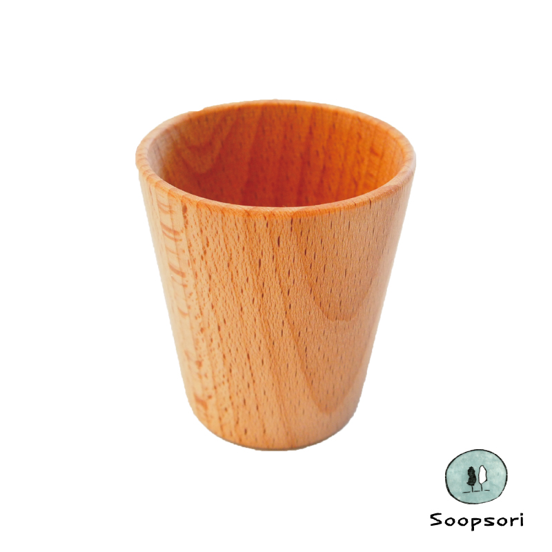 木製カップ 230ml】天然の木から削り出して仕上げた、薄さ約2mmの木製コップ