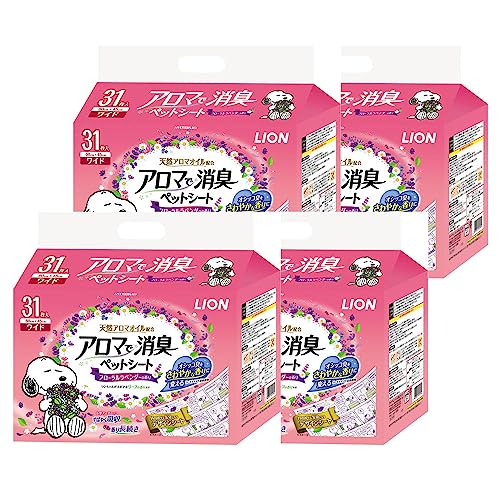ライオン アロマで消臭ペットシート ワイド 31枚入×4個 ケース販売 LIONPET 送料無料