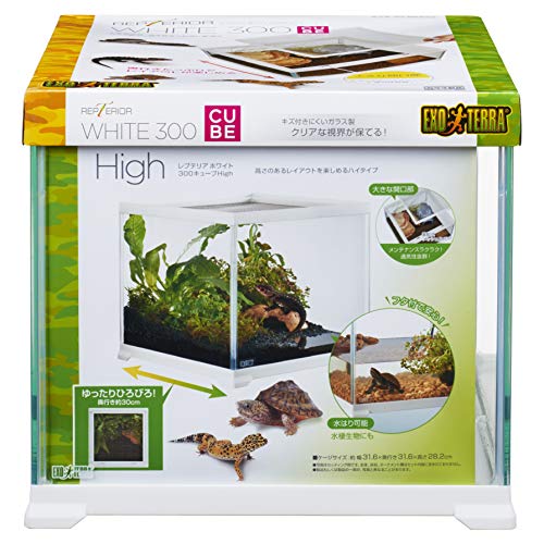 エキゾテラ GEX EXOTERRA レプテリアホワイト300CUBE High 小型爬虫類 ガラスケージ ホワイトフレーム W31.6 送料無料