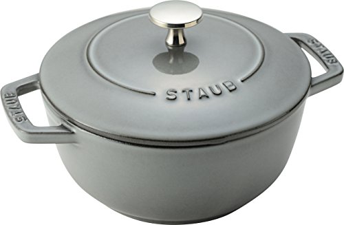 【最大限度30昼日なかおテスト作業客体】 staub ストウブ 「 ワナベ 薄墨色 M 18糎 」 両手 鋳込み ホーロー 鍋 炊飯 2合 IH相応う  貨物輸送無料