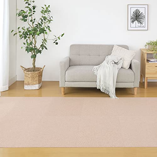【日本製 撥水 消臭 洗える】サンコー ずれない ジョイントマット キッチンマット リビング 45×60cm ベージュ 24枚 カーペッ 送料無料