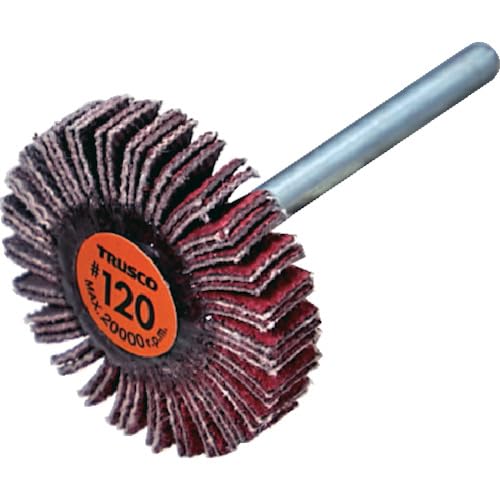 ＴＲＵＳＣＯ セラミックフラップホイール 軸径３ｍｍ ＃１２０ 外径２０×幅５×軸長３０ （１０個入） TCF2005-CE-120 送料無料