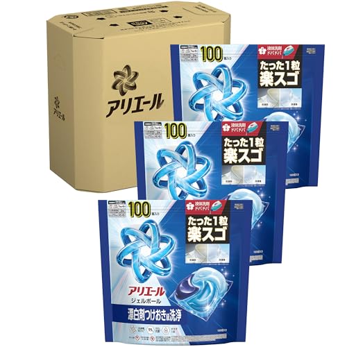 アリエール 洗濯洗剤 ジェルボール プロ 漂白剤つけおき級洗浄 清潔でさわやかな香り 詰め替え 100個ｘ3袋 [大容量] [ケース品] 送料無料
