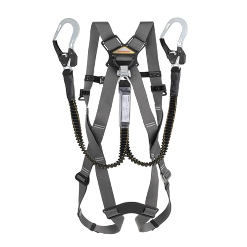 トーヨーセフティー(TOYO SAFETY) カルハーネス フルハーネス型ランヤードセット 新標準尺度品 伸縮式ダブルランヤード M大きさ  貨物輸送無料