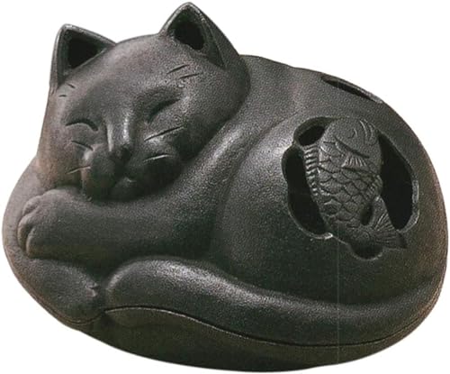 岩鋳(Iwachu) 蚊遣りネコ 黒 本体サイズ(cm):18×16×(H)12 18310 南部鉄器 送料無料