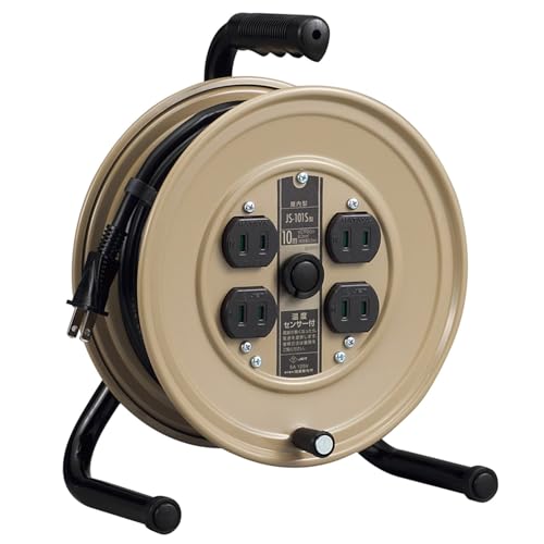 ハタヤ (HATAYA) コードリール 小型 コンパクト 屋内用 100V型 コード10m 太さ2.0? 標準型 温度センサー内蔵 (電 送料無料