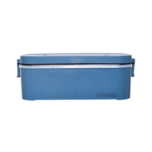 THANKO 炊飯器 小型 一人用 おひとりさま用超高速弁当箱炊飯器 白色/さくら色/藍色 (藍色) 送料無料