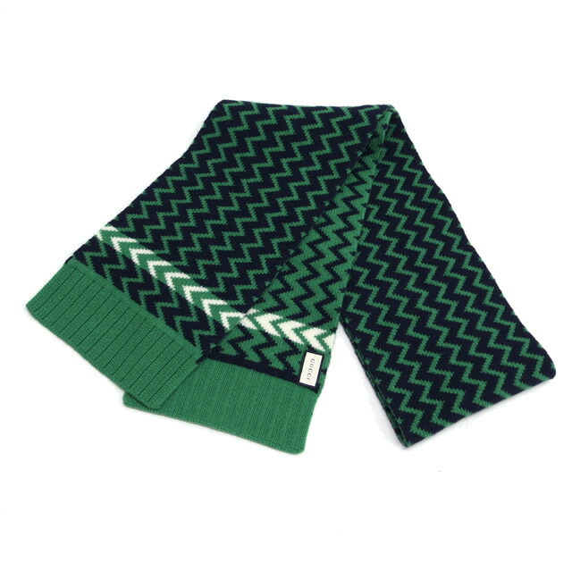 楽天市場】グッチ ニットマフラー GGロゴ グリーンxレッド【未使用品