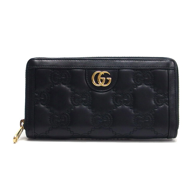 グッチ GGマトラッセ ジップアラウンドウォレット 長紙入れ 黒 723784【貨物輸送無料！】【代引っ張ること委員会無料！】【中古】【20251211】【2-SS202606】
