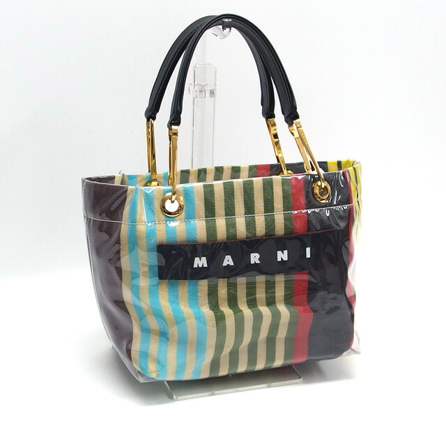 MARNI トートバッグ ビニールバッグ GLOSSY STRIPED 楽天市場】MARNI（マルニ） ビニールトートバッグ/ハンドバッグ