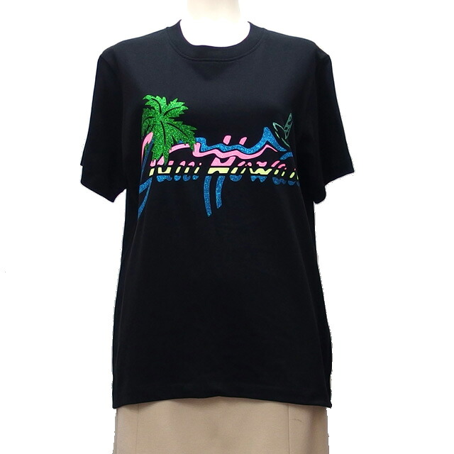 グッチ　ハワイプリント　カットソー　Tシャツ　Sサイズ　黒【未使用品】【送料無料！】【代引き手数料無料！】【中古】【20250617】【2-SS202512】
