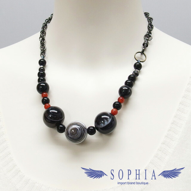 激安特価 天然石 ネックレス 黒天眼石 ハンドメイド Y 1 ソフィア ネットショップ 新品本物 Chevroletinalco Cl