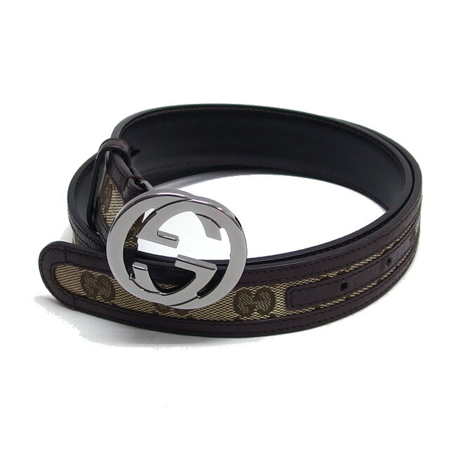 GUCCI グッチ ベルト インターロッキング GG ゴールド バックル 85 グッチ GUCCI ベルト レザー インターロッキング ゴールド