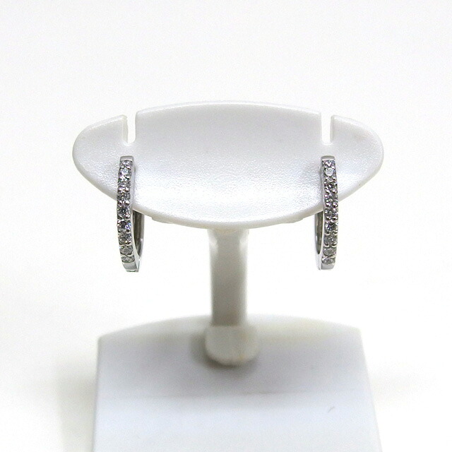パヴェダイヤ　プラチナ　フープピアス　0.075cｔ【送料無料！】【代引き手数料無料！】【中古】【20260316】｜ソフィア　ネットショップ