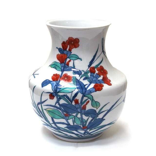 人間国宝　今泉今右衛門　有田焼　錦花絵　花瓶【未使用品】【送料無料！】【代引き手数料無料！】【中古】【20260403】
