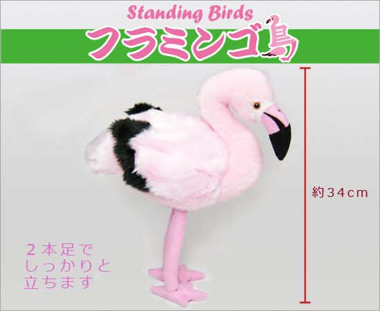 楽天市場 ぬいぐるみスタンディングバード フラミンゴ 鳥のヌイグルミ スタンディングフラミンゴ ソプラノ