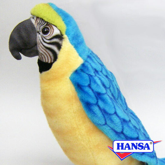 HANSA ハンサ ぬいぐるみ\u003cBR\u003e3068 コンゴウインコ 青黄 いんこ 写実的 鳥