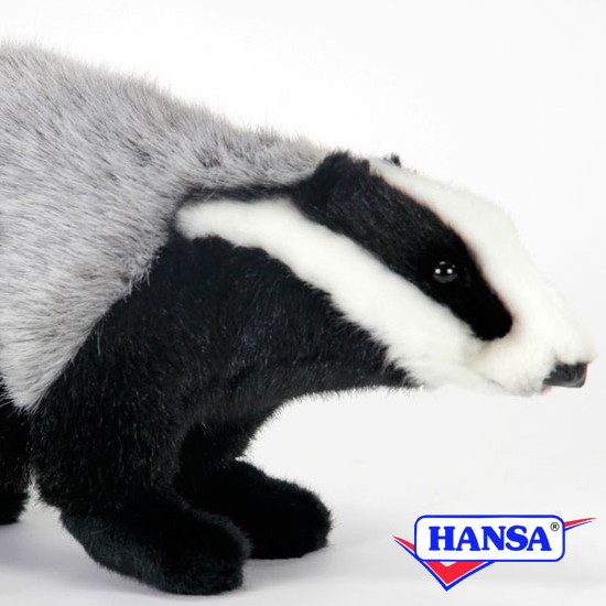 HANSA ハンサ ぬいぐるみ3529 アナグマ クマ 白黒 熊 ベアー 白黒 リアル 動物｜ソプラノ