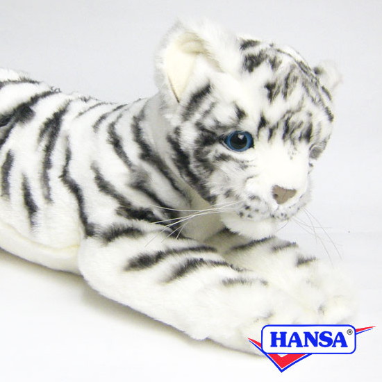 HANSA ハンサ ぬいぐるみ\u003cBR\u003e4754 白いこと虎の仔 虎 とら 白 虎 実際的 毛の荒物