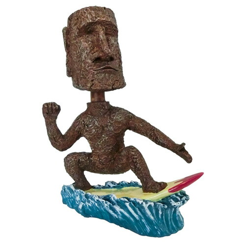 楽天市場】バブリングモアイ モアイと子犬 首ふりモアイ人形