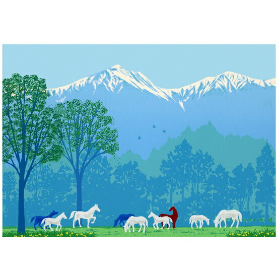 【無料ラッピングサービス有り】 吉岡浩太郎 額縁付きシルクスクリーン（版画） 472×396mm 牧歌の里