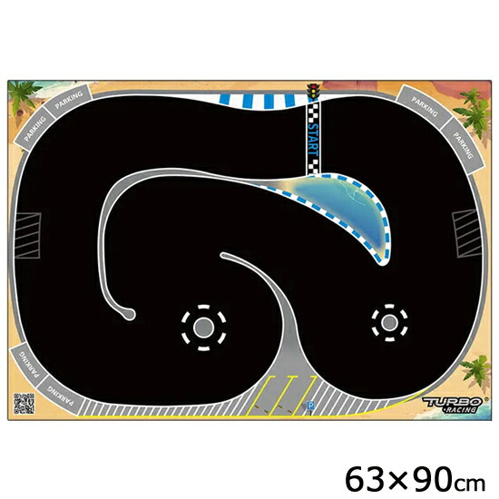 TURBO RACING ターボレーシング<BR>RCドリフトカートラック 63×90cm サーキットマット ドリラジ レース用コース レースマット 純正 オプションパーツ 1/76スケール
