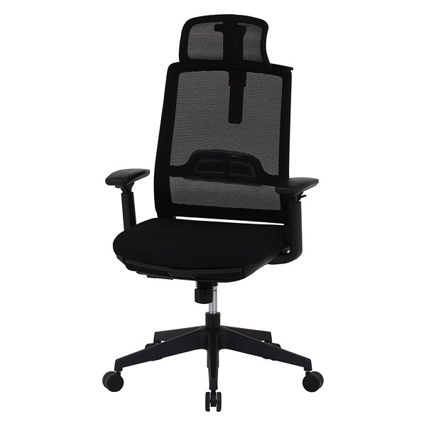 【法人様限定】 ダービット オフィスチェア ブラック W680×D650～1260×H1210～1295 チェア イス おしゃれ かっこいい 高さ調整可能 回転椅子 キャスター付き 肘掛け付き ヘッドレスト フットレスト付き 書斎 ホームオフィス ARview 不二貿易 オフィス家具