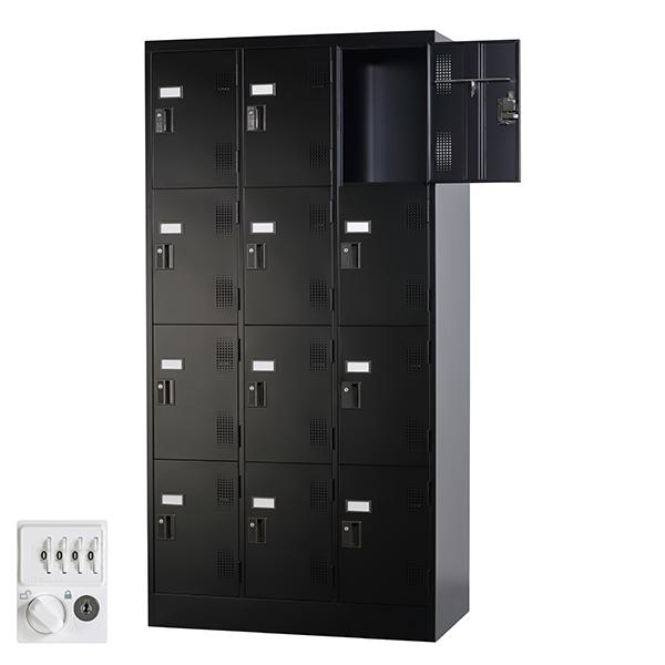 楽天市場】【受注生産品】 ブラック 4人用 スタンダードロッカー 鍵