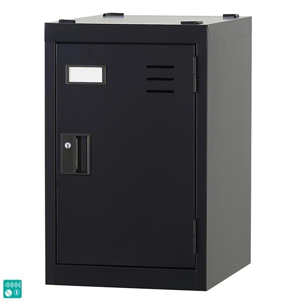 【受注生産品】 1人用 ブラック スタンダードロッカー スリム深型 鍵付き 1人用タイプ ダイヤル錠 TLK-MD1SD-MB パーソナルロッカー ロッカー ブラック色 スチールロッカー スチール製 黒ロッカー オフィスロッカー 収納 更衣ロッカー オフィス家具 【日本製】【送料無料】