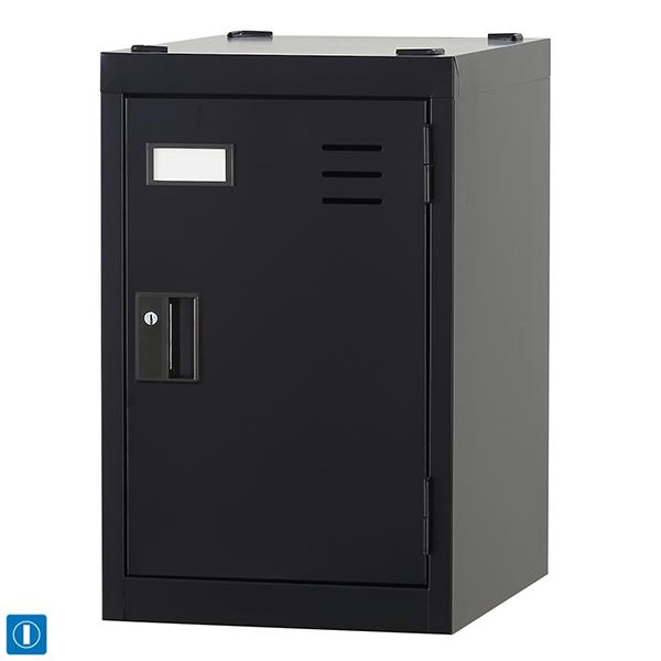 【受注生産品】 1人用 ブラック スタンダードロッカー スリム深型 鍵付き 1人用タイプ シリンダー錠 TLK-MS1SD-MB パーソナルロッカー ロッカー ブラック色 スチールロッカー スチール製 黒ロッカー オフィスロッカー 収納 更衣ロッカー オフィス家具 【日本製】【送料無料】