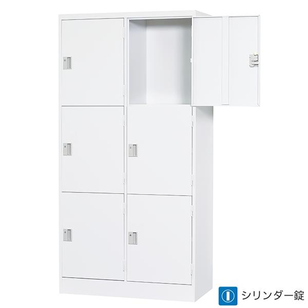 【楽天市場】ロッカー 6人用 2列3段 深型 シリンダー錠 鍵付き 6人用タイプ スタンダードロッカー ロッカー ホワイトグレー色 スチール