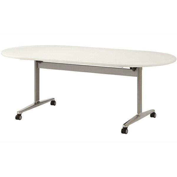 【法人限定】スタック 会議テーブル 楕円型 幅2100×奥行900×高さ720mm スタックテーブル THD-2190R ソフトエッジ ダークウッド ペールウッド ニューグレー ホワイト テーブル 会議用テーブル ミーティングテーブル スタッキングテーブル NISHIKI ニシキ工業