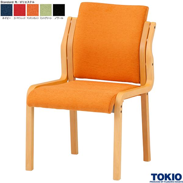 【法人様限定】 木製チェア 肘無 布 1脚 木製スタッキングチェア 木製椅子 木製イス ウッドチェア スタッキングチェア スタックチェア 施設 病院 食堂 介護施設 オフィス家具 藤沢工業 TOKIO 【日本製】【受注生産品】｜DELTA オフィス家具