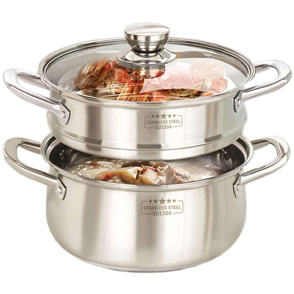 両手鍋 ステンレス製 蒸し器 蒸しプレート付き 底を厚くする オール熱源対応 パスタ鍋 煮物 お手入れ簡単 中華鍋 多用途 調理器具 キッチン 新生活 新成人 グッズ プレゼント ギフト 贈り物 送料無料