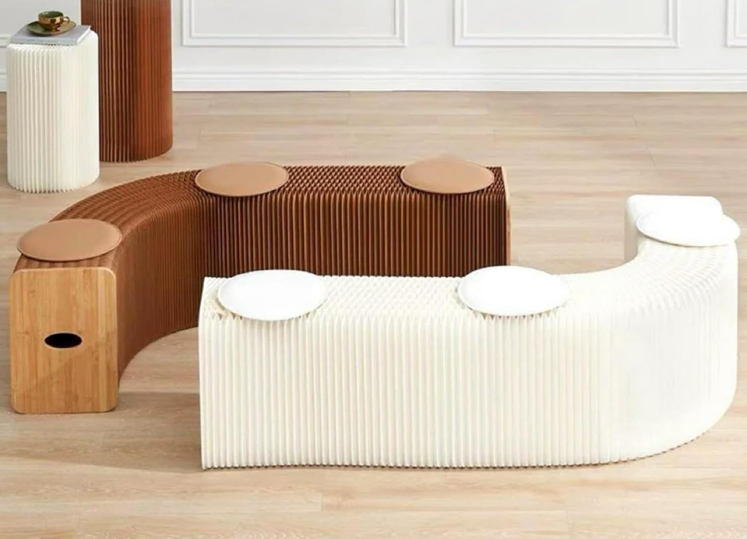 楽天市場】ペーパーベンチ アコーディオン 紙製 折りたたみ式 クラフト