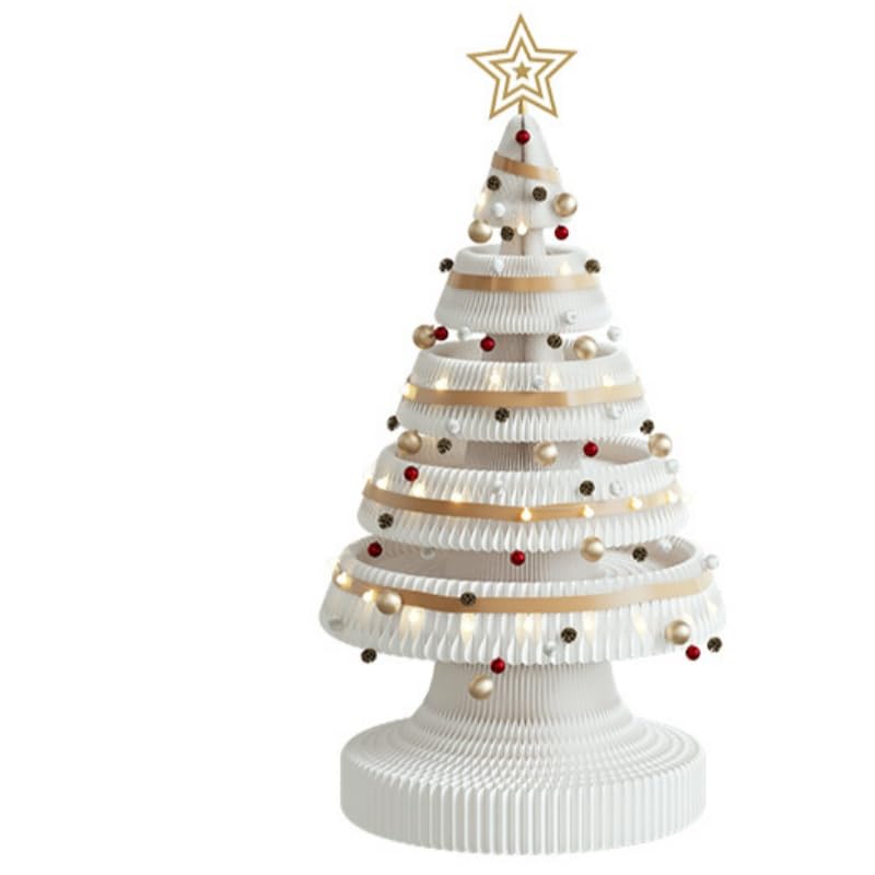 折りたたみ式ホワイトクリスマスツリー アクセサリー付き 折りたたみ式ホリデー 室内装飾クリスマスツリー北欧風