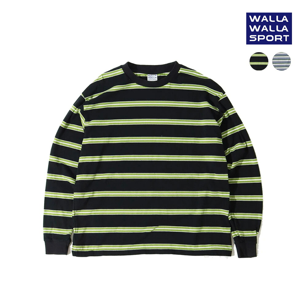 【ポイント10倍 4/9 18:00～4/10 23:59】 ワラワラスポーツ Tシャツ カットソー 長袖 メンズ レディース WALLA WALLA SPORT ロングスリーブストライプティー 030232 正規取扱品
