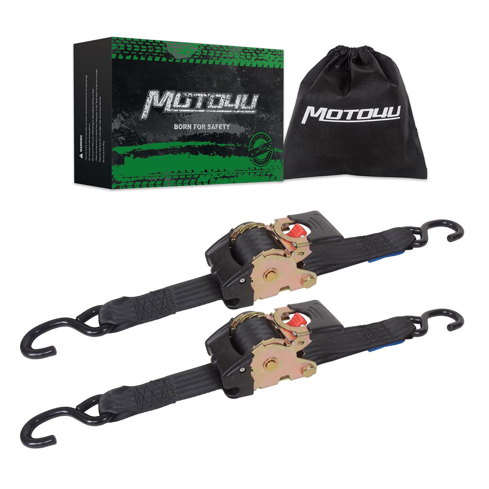 MOTO4U タイダウンベルト 自動小銃巻 2本書き割り 50粍 x 3m ラチュットベルト 据えつける荷総締め三尺帯