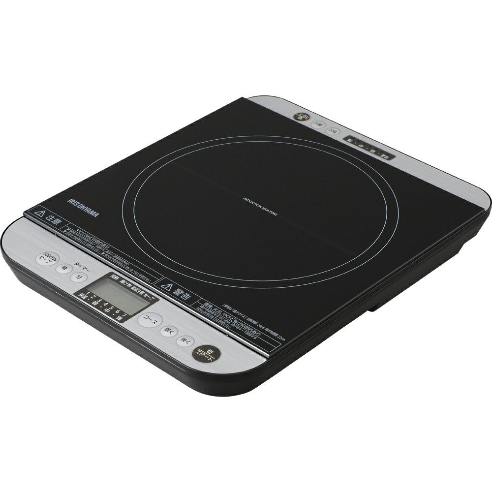 アイリスオーヤマ IHコンロ 1口 IH煮炊き暖房器 液晶付き添い人 1400W 両側取りまわしダイアログボックス 卓上 7座標軸射撃能力合わせる 黒いこと IHC-T61-B